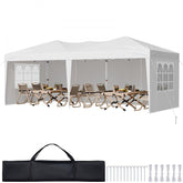 Pop Up Canopy 10 x 20 FT Pop Up Gazebo Tent with 3 Sidewalls & 2 Windows